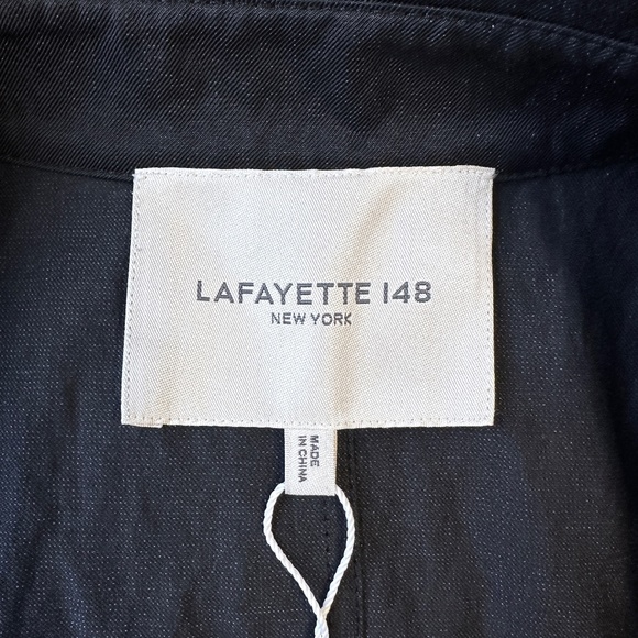 Lafayette 148 black belted trench coat - Picture 11 of 15